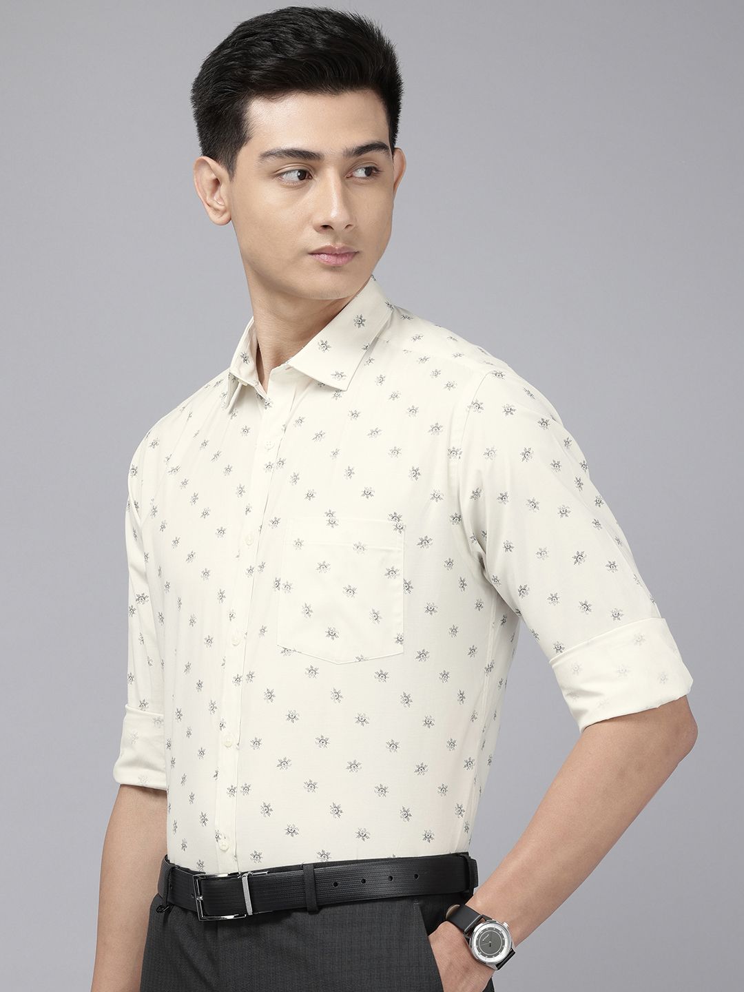 Park Avenue Slim Fit Floral Printed Formal Shirt