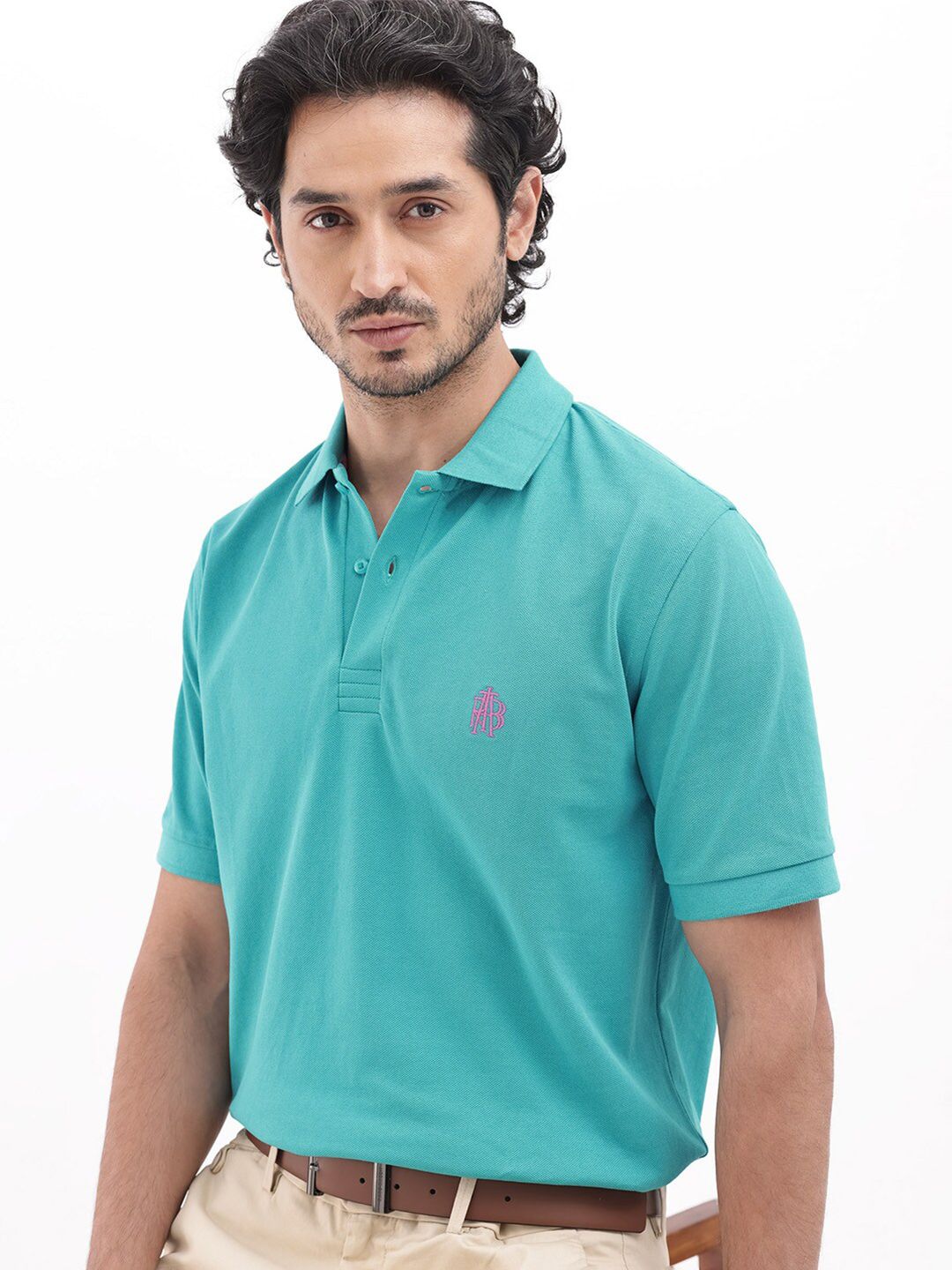 RARE RABBIT Men Paret-Bright Regular Fit Polo Collar T-Shirt