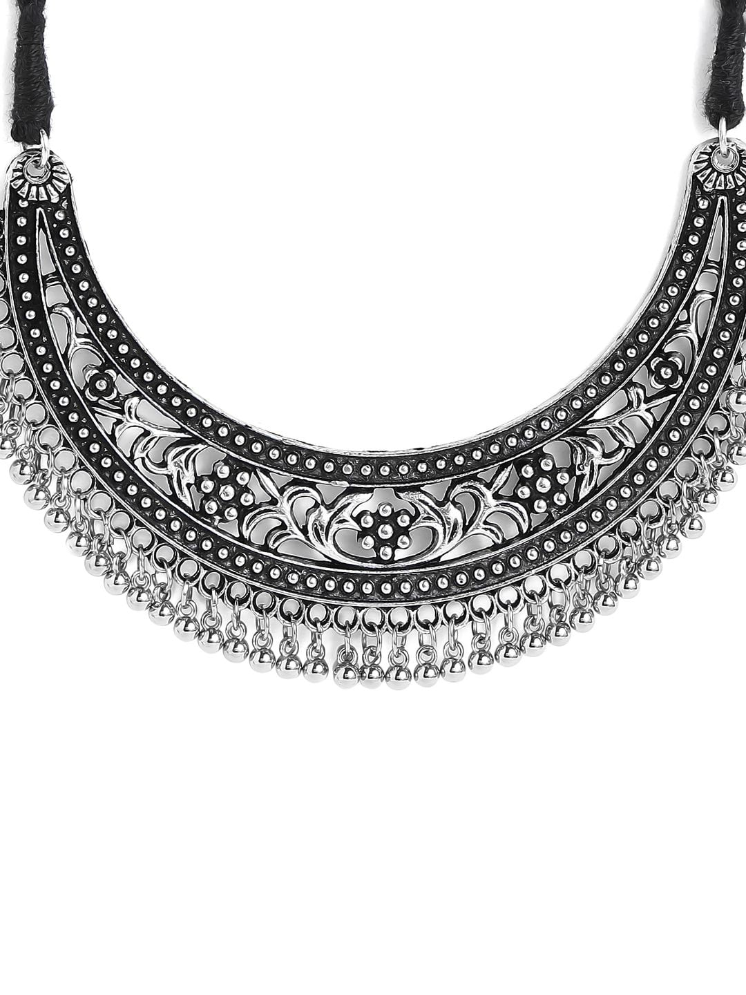 Rubans Silver-Toned Brass Silver-Plated Handcrafted Necklace