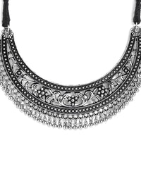 Rubans Silver-Toned Brass Silver-Plated Handcrafted Necklace