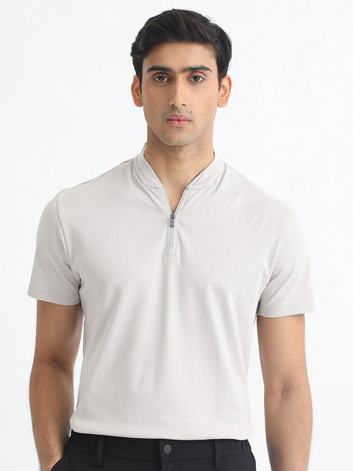 RARE RABBIT Men Rings-4 Slim Fit Solid Polo Collar T-Shirt