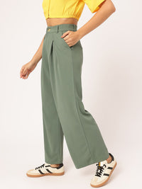 DressBerry Elevated Essentials High-Rise Pleated Parallel Trousers