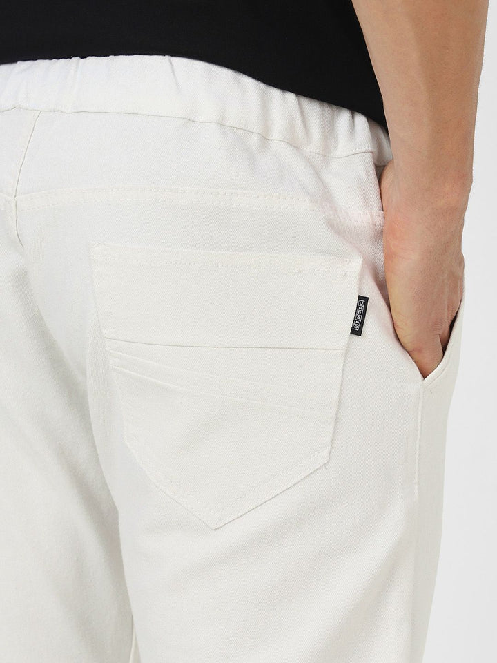 Urbano Fashion Men White Mid-Rise Clean Look Stretchable Jogger Jeans