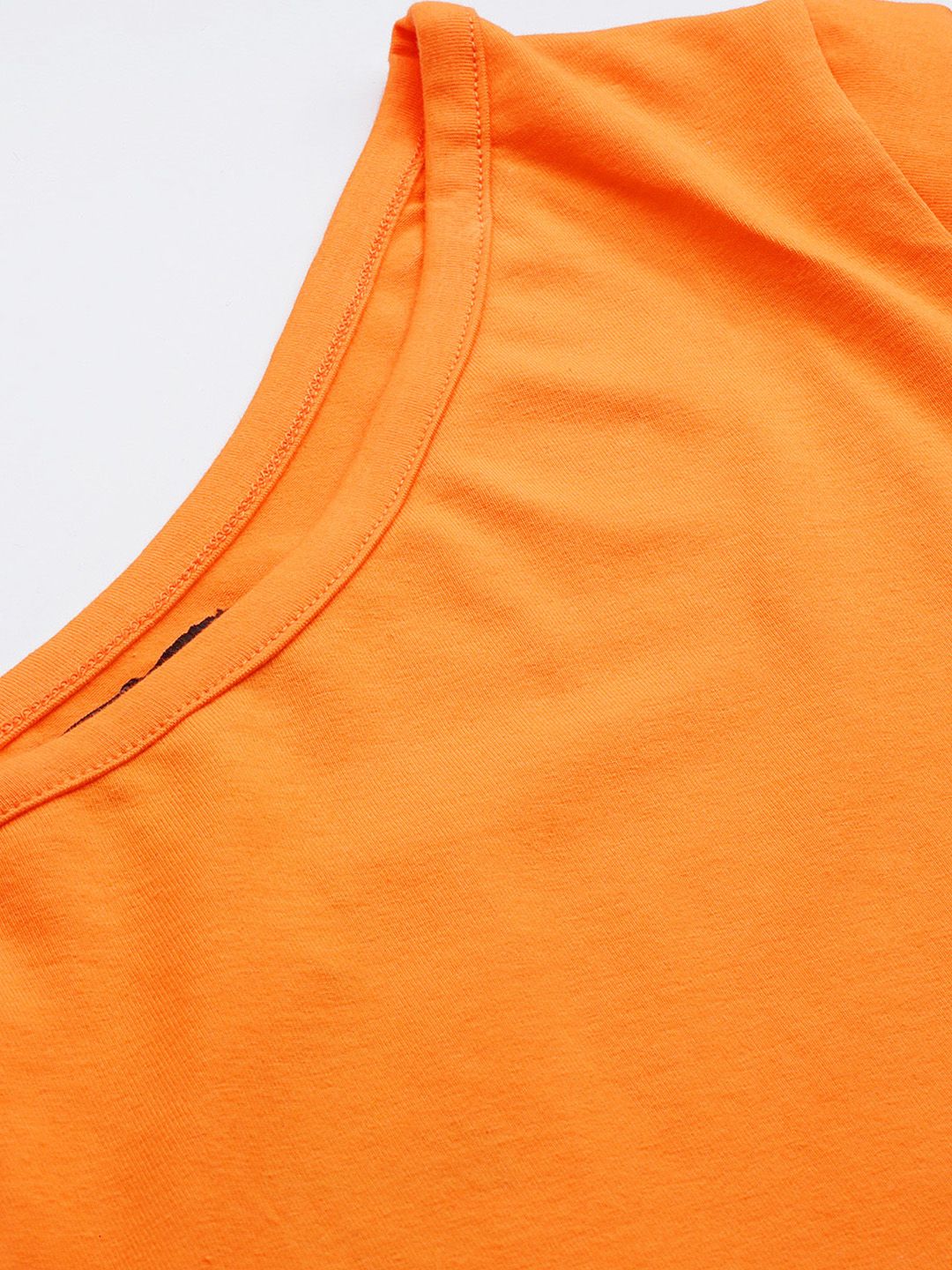 SASSAFRAS Women Orange Solid One Shoulder Sheath Midi Dress
