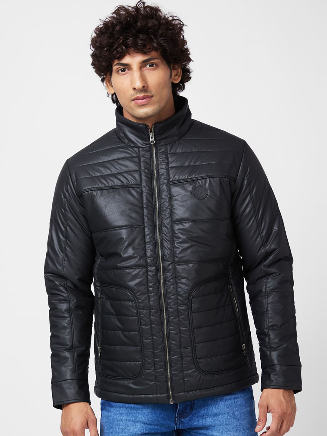 SPYKAR Stand Collar Puffer Jacket