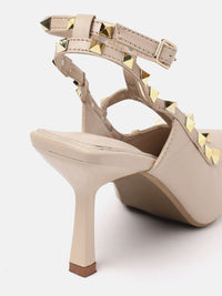 Lino Perros Party Metallic Studded Slim Heeled Pumps