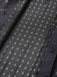 SOJANYA Men Blue & Charcoal Grey Kurta with Churidar And Nehru Jacket