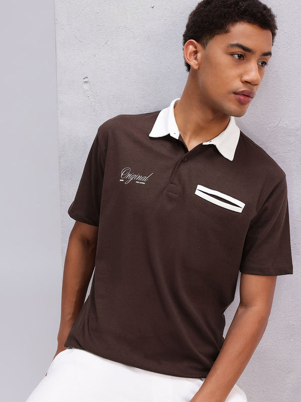 HRX oleh Hrithik Roshan Contrast Collar Lifestyle Polo T-shirt