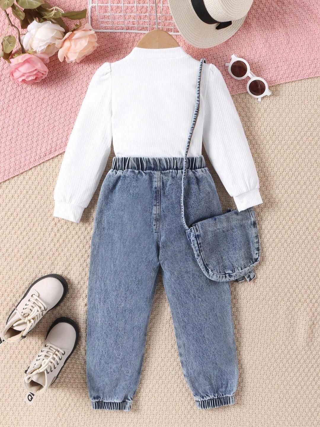 YK Girls Top & Joggers Clothing Set