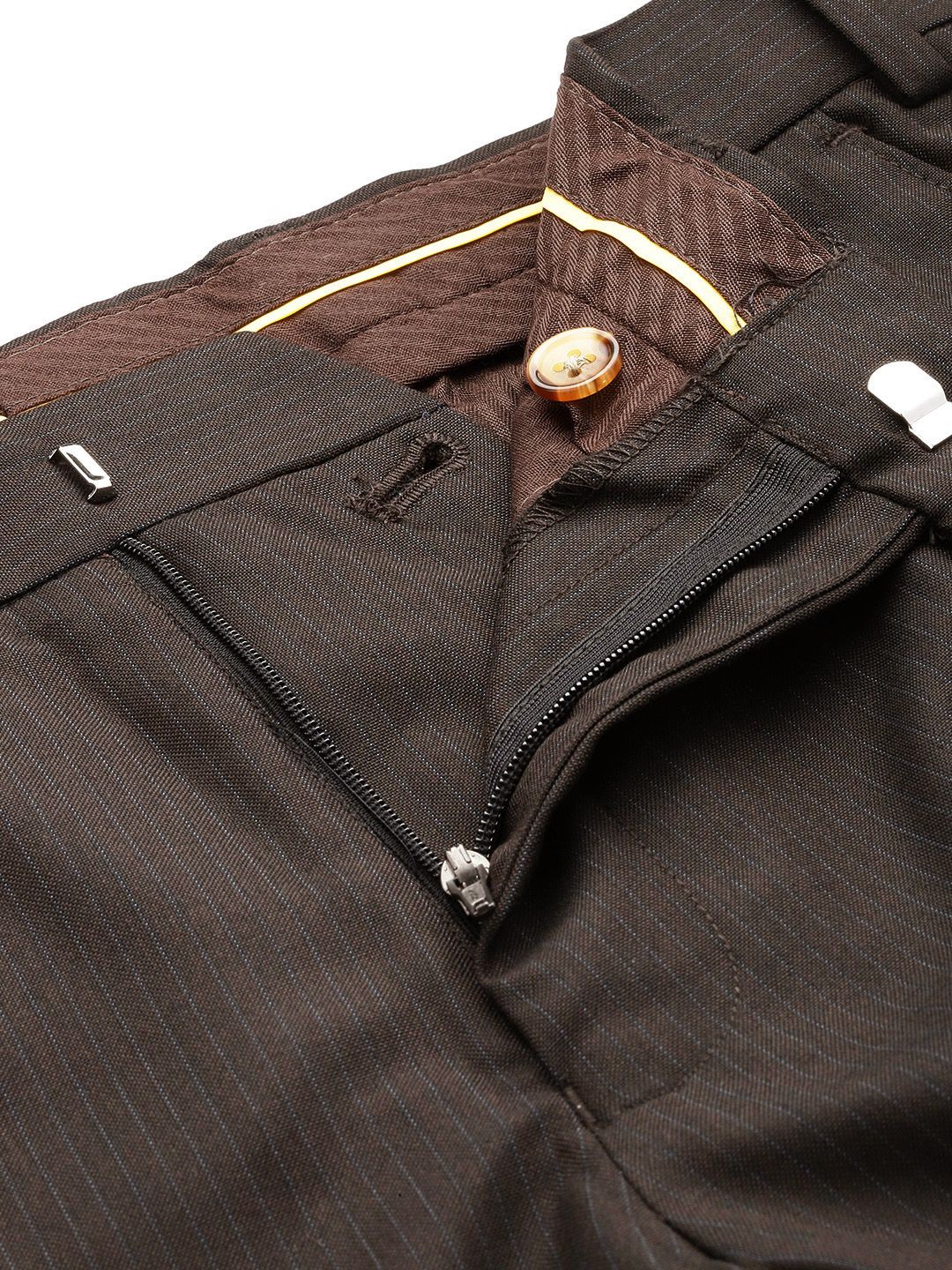 Raymond Men Striped Slim Fit Formal Trousers