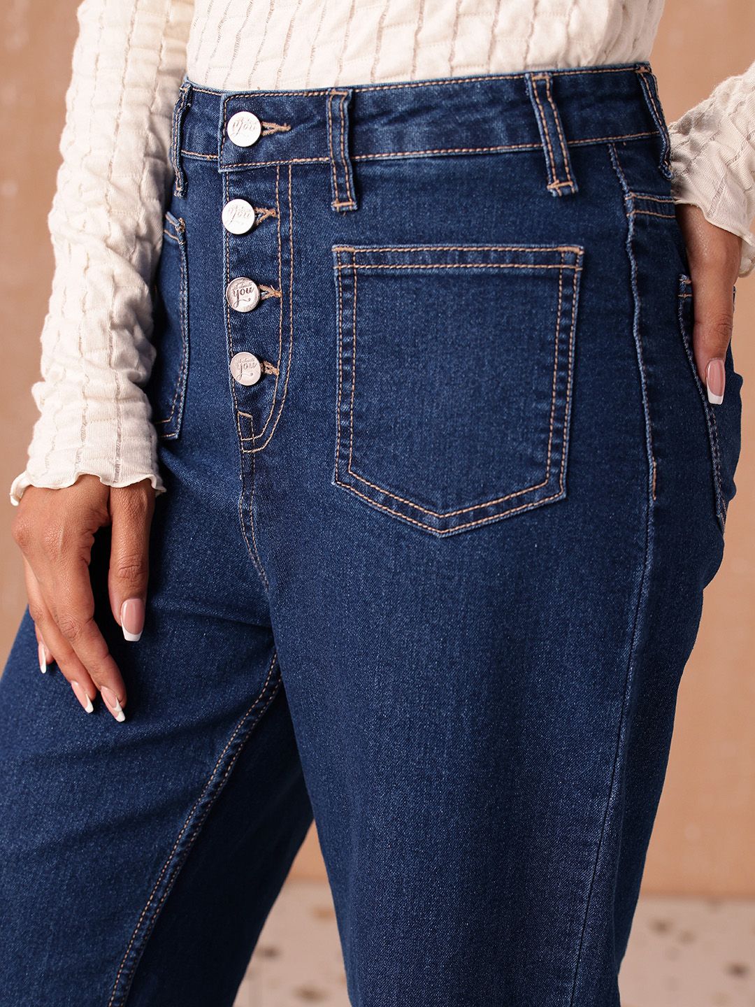 all about you Women Straight Fit High-Rise Stretchable Jeans