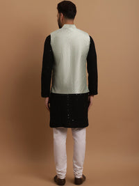 SOJANYA Ethnic Embroidered Sequinned Kurta & Churidar With Nehru Jacket