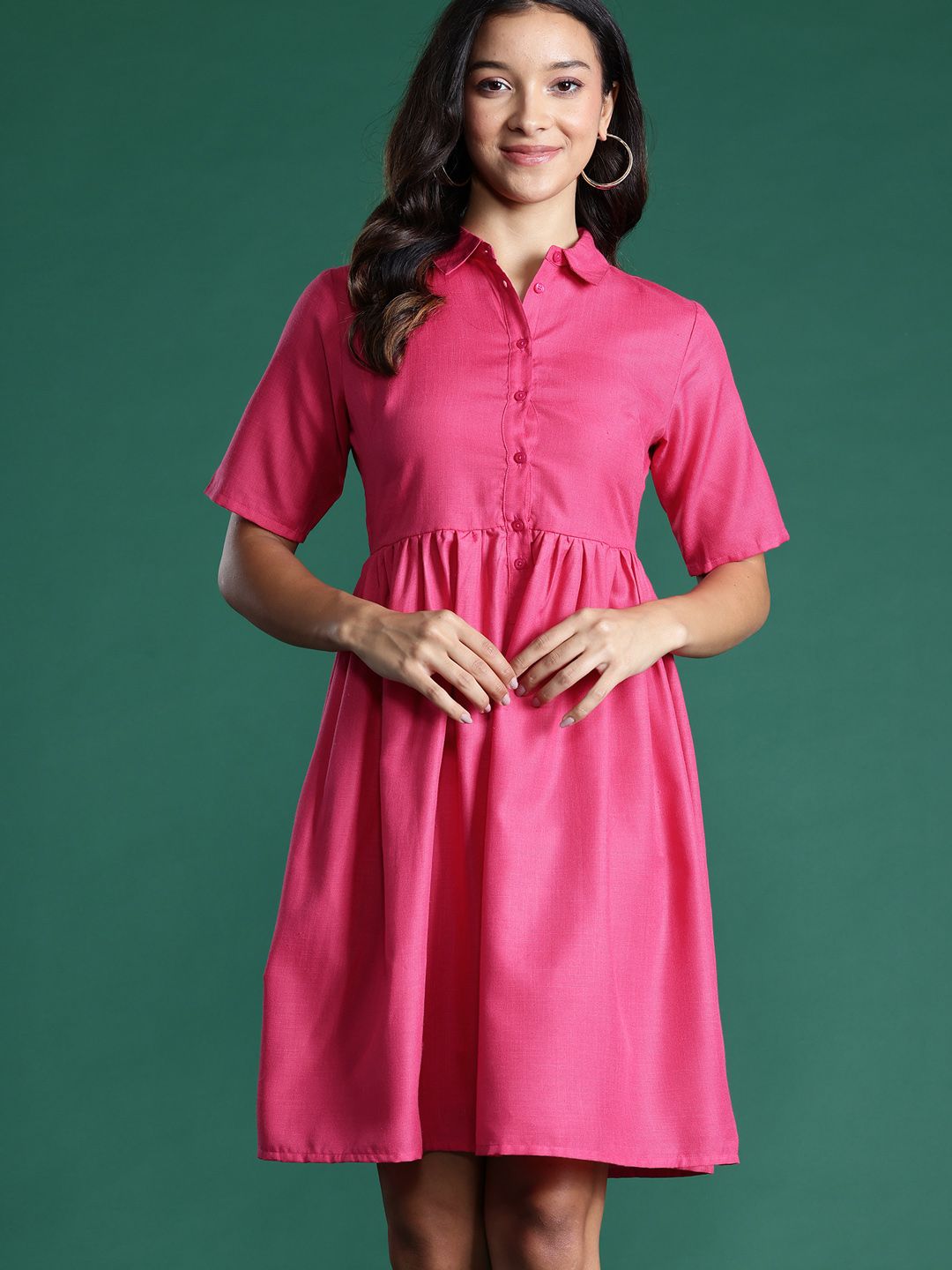 DressBerry Solid A-Line Dress