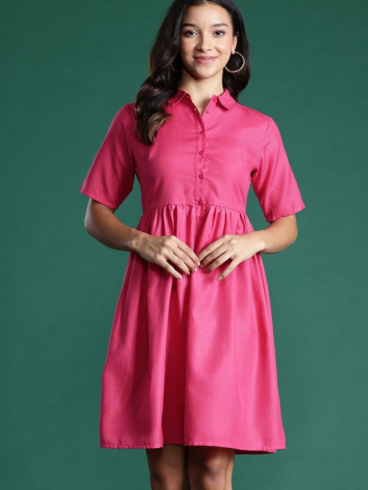 DressBerry Solid A-Line Dress