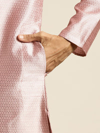 SOJANYA Men Pink Woven Design Kurta
