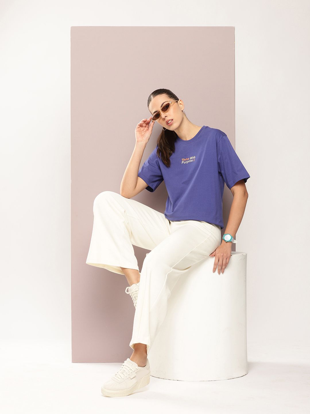 DILLINGER Typography Embroidered Pure Cotton T-shirt