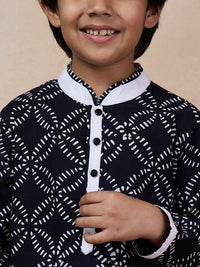 pspeaches Boys Ethnic Motifs Printed Mandarin Collar Kurta with Pyjamas