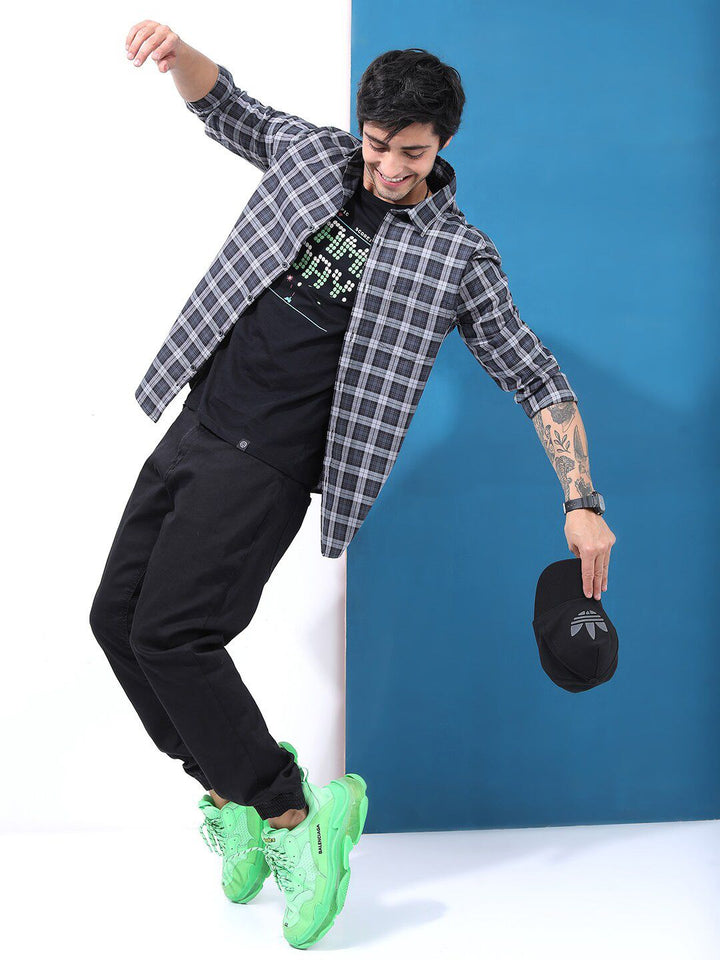 HIGHLANDER Slim Fit Tartan Checks Checked Casual Shirt