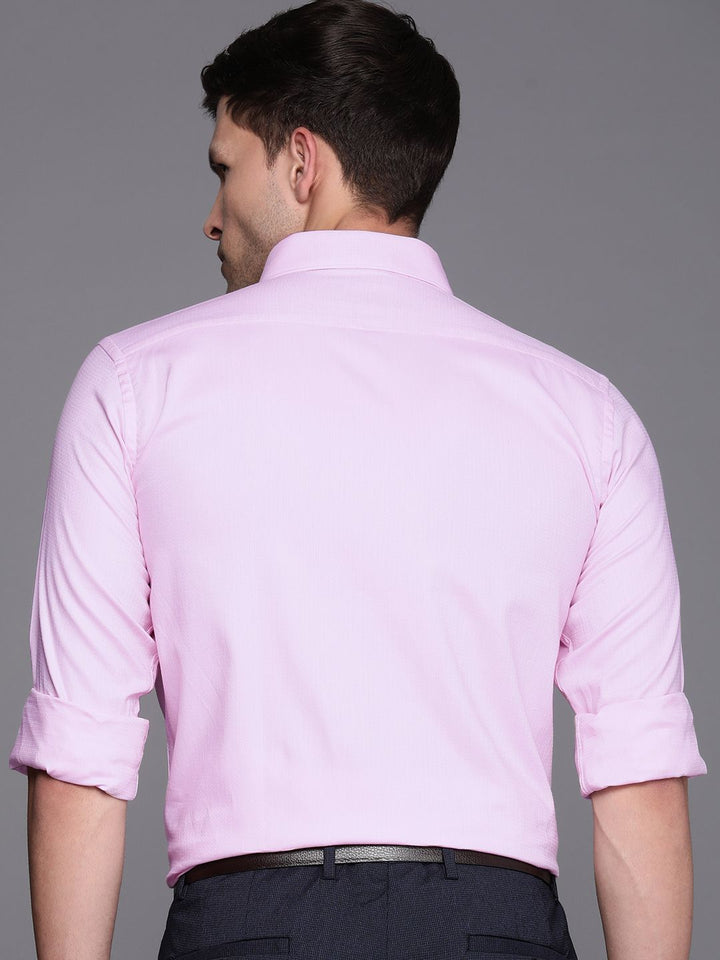 Raymond Pure Cotton Self Design Slim Fit Textured Formal Shirt