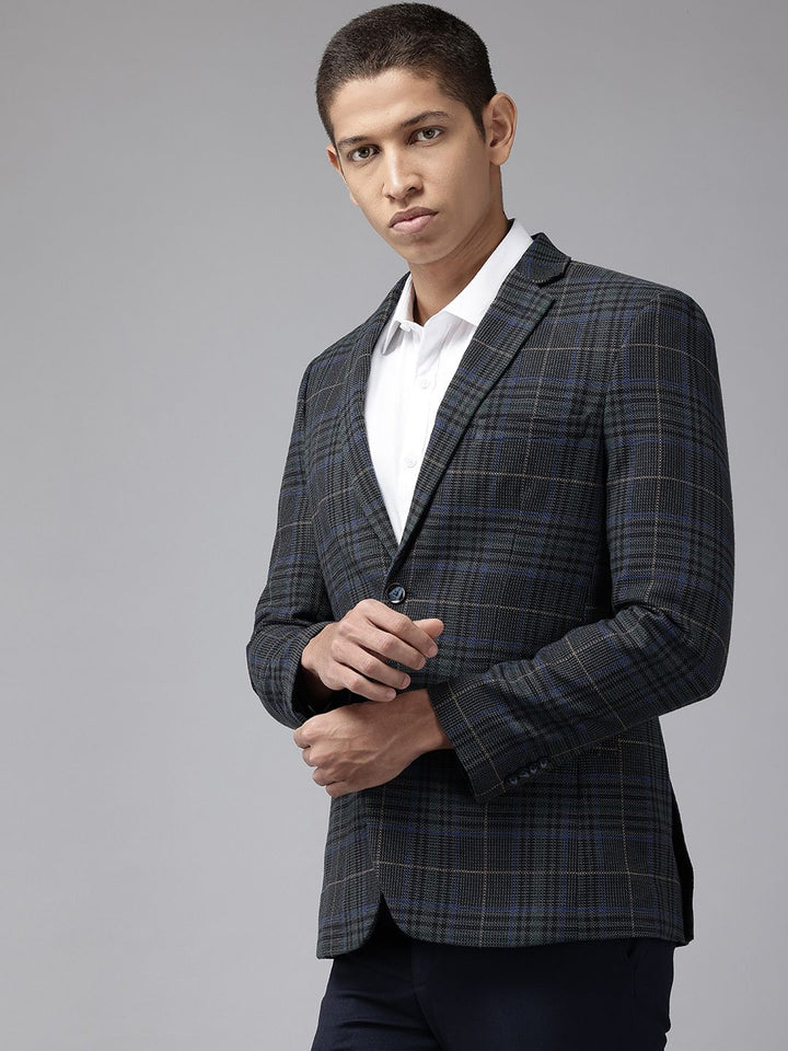 Park Avenue Slim Fit Checked Single-Breasted Blazers