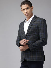 Park Avenue Slim Fit Checked Single-Breasted Blazers