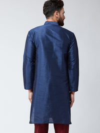 SOJANYA Men Navy Blue Solid Straight Kurta