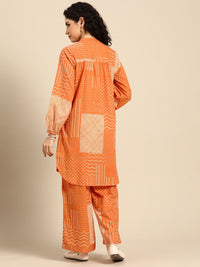 Anouk Women Printed Pure Cotton Straight Kurta with Palazzos
