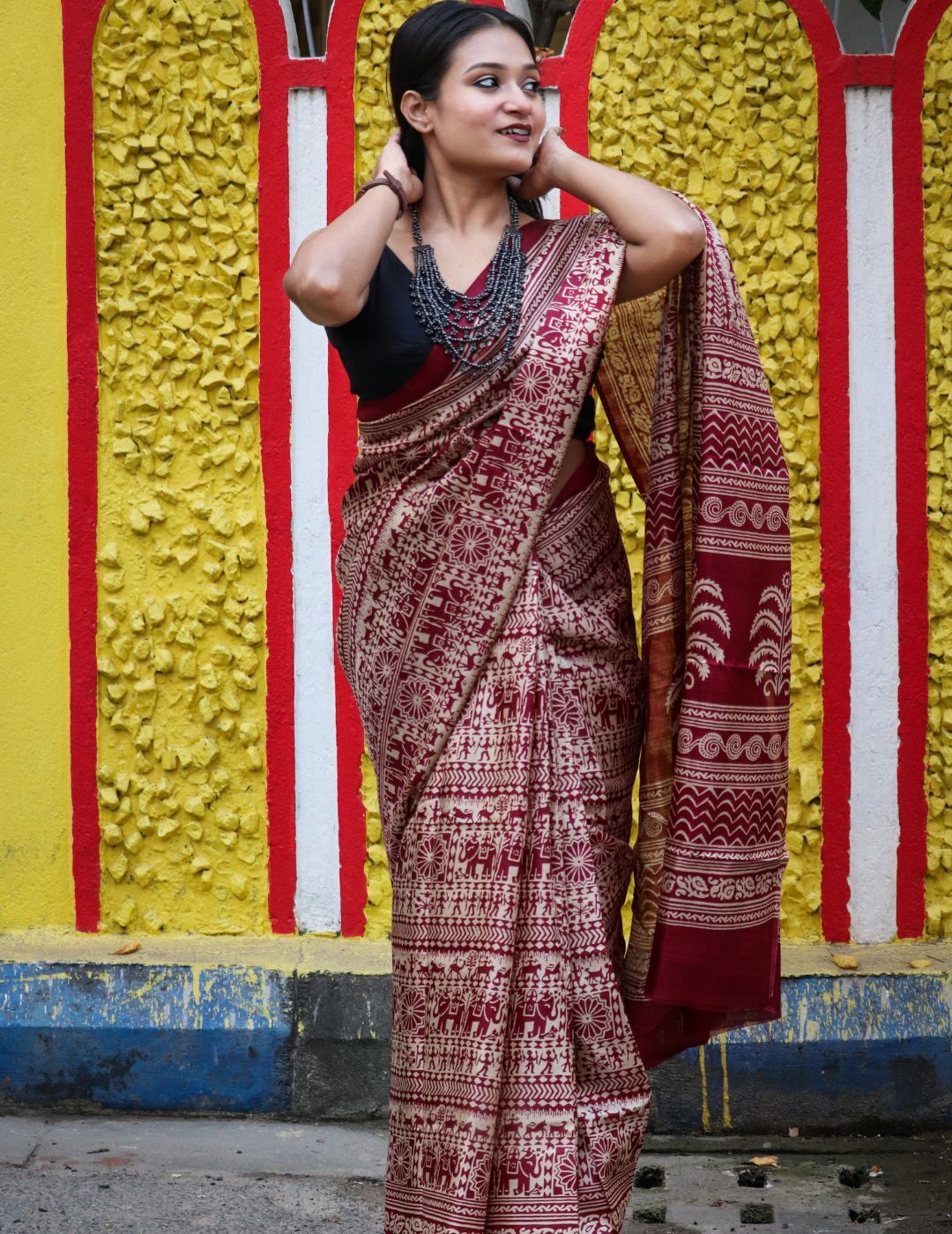 KALINI Geometric Printed Saree