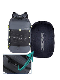 Gear Unisex Grey & Black Contrast Detail Backpack with Compression Straps