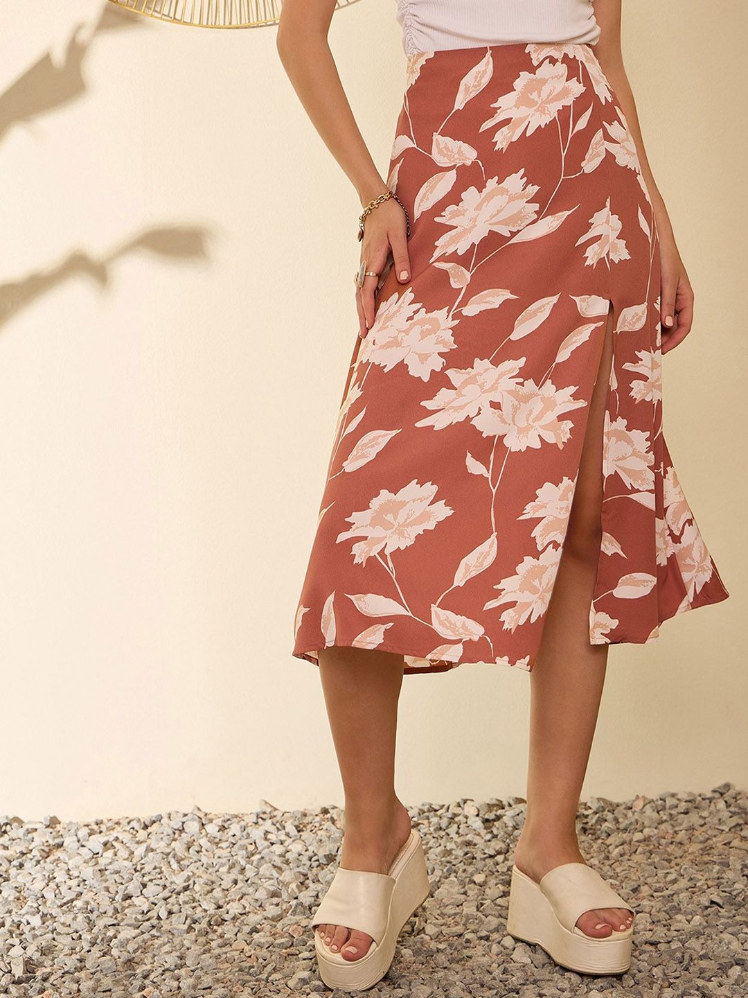 Berrylush Women Floral Printed  A-Line Knee Length Skirt
