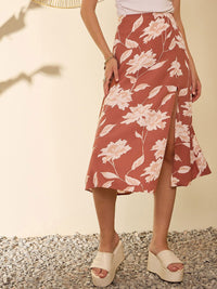 Berrylush Women Floral Printed  A-Line Knee Length Skirt