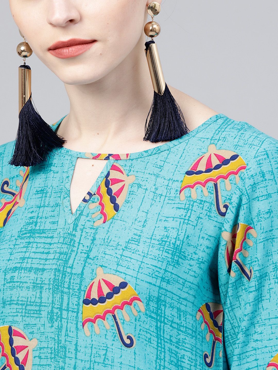 Gerua By Libas Women Blue Printed Maxi Dress
