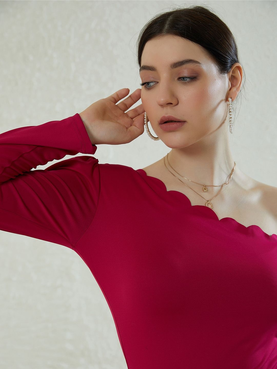 Berrylush One Shoulder Puff Sleeve Top