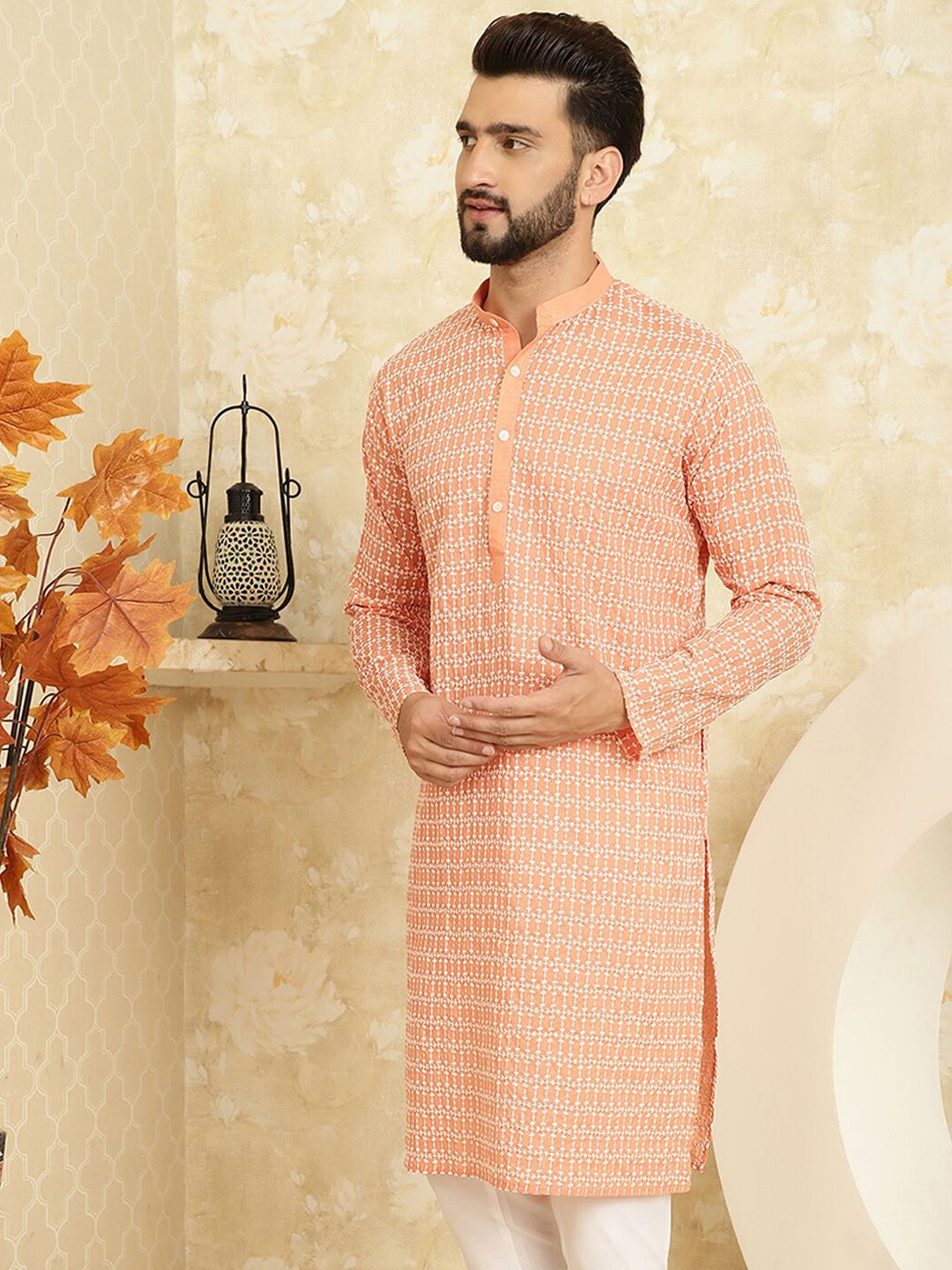 SOJANYA Ethnic Motifs Embroidered Pure Cotton Regular Kurta