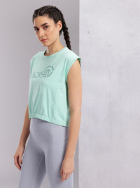 HRX by Hrithik Roshan Women Typography Printed Extended Sleeves Pure Cotton T-shirt