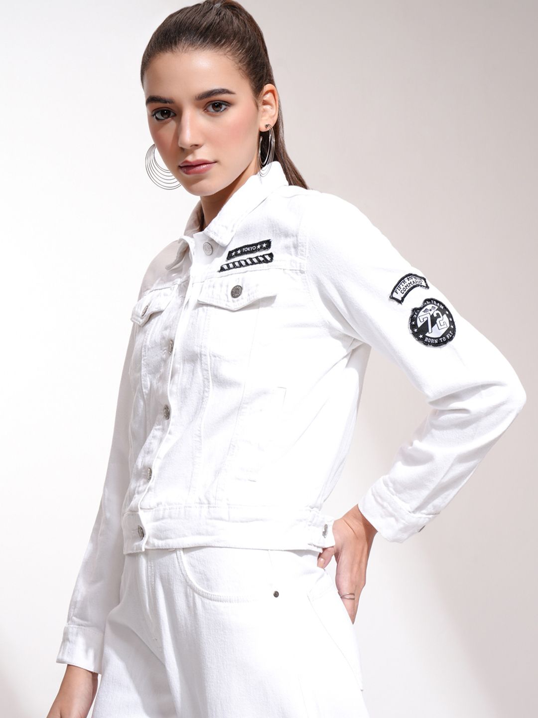 Tokyo Talkies Women White Solid Jacket