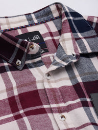 THE BEAR HOUSE Ardor Edition Men White Slim Fit Tartan Checked Pure Cotton Casual Shirt
