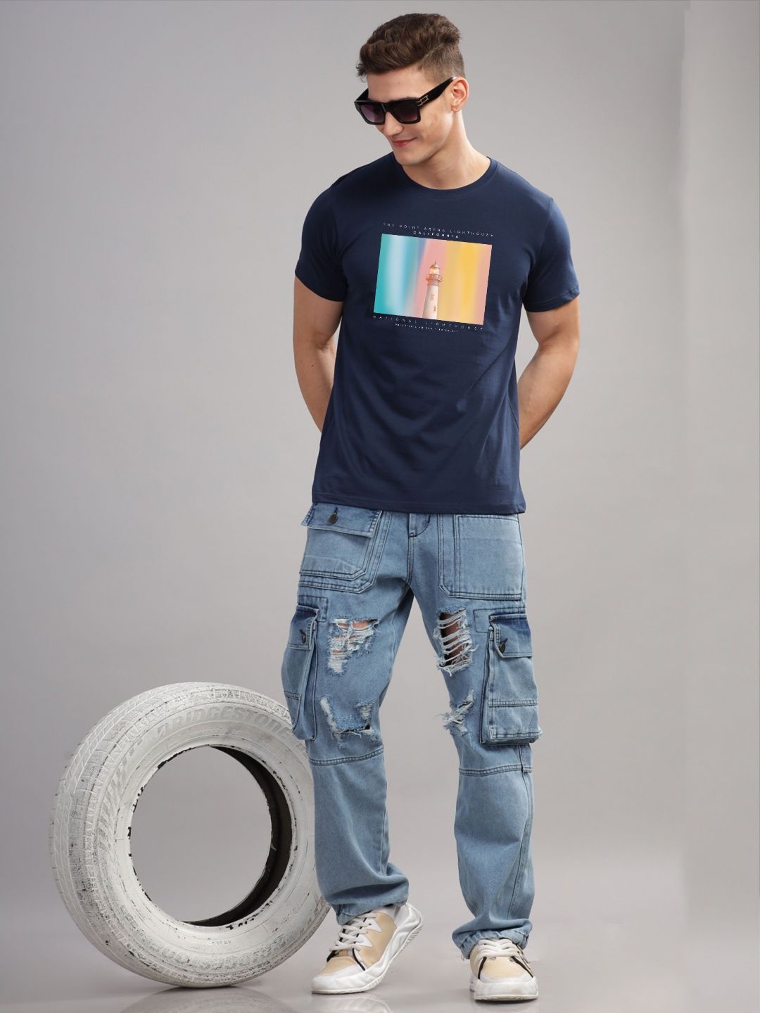 ADRO Men Printed T-shirt