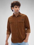 SPYKAR Men Slim Fit Opaque Solid Spread Collar Casual Shirt