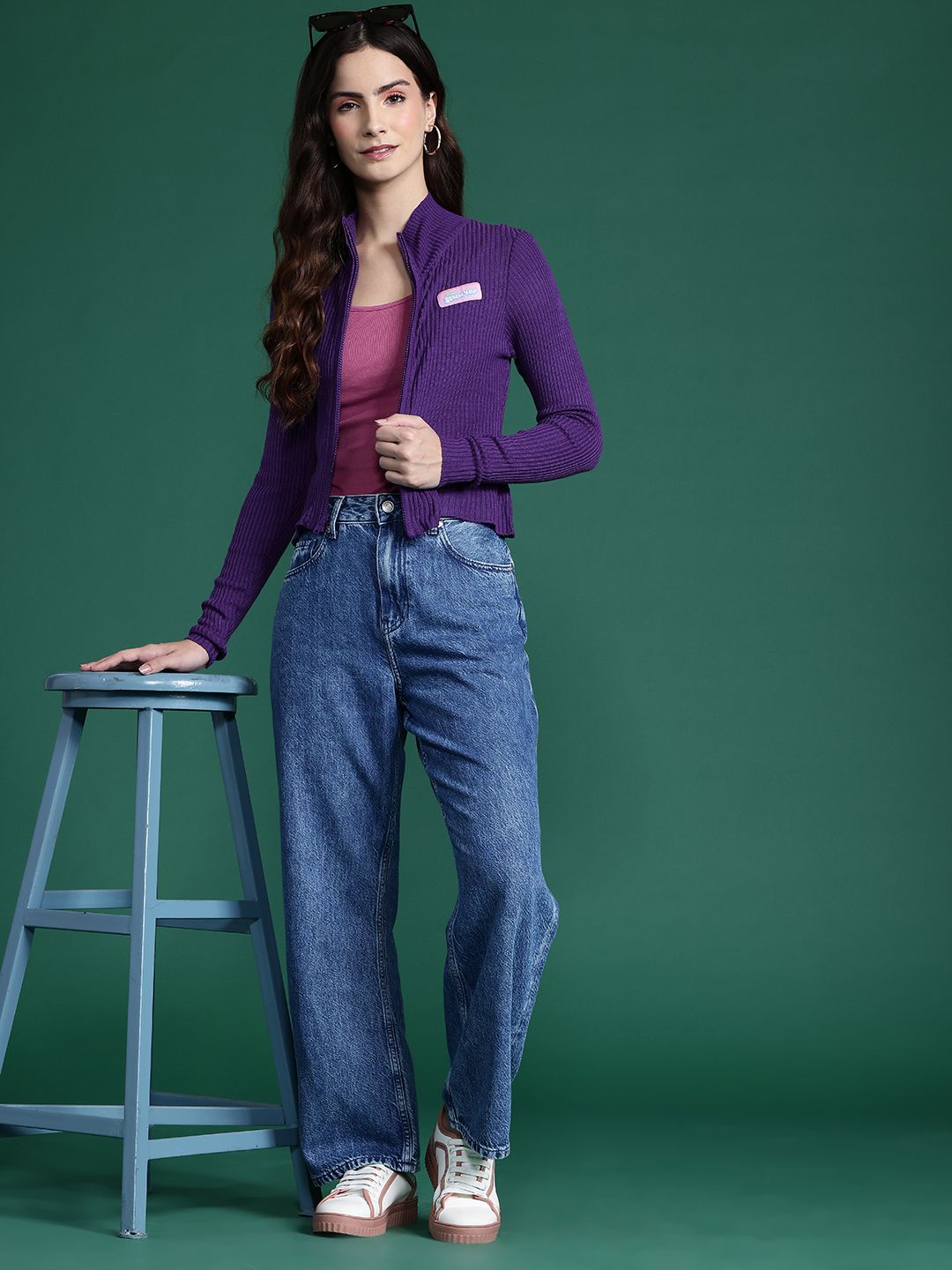 DressBerry Women Ribbed Acrylic Cardigan
