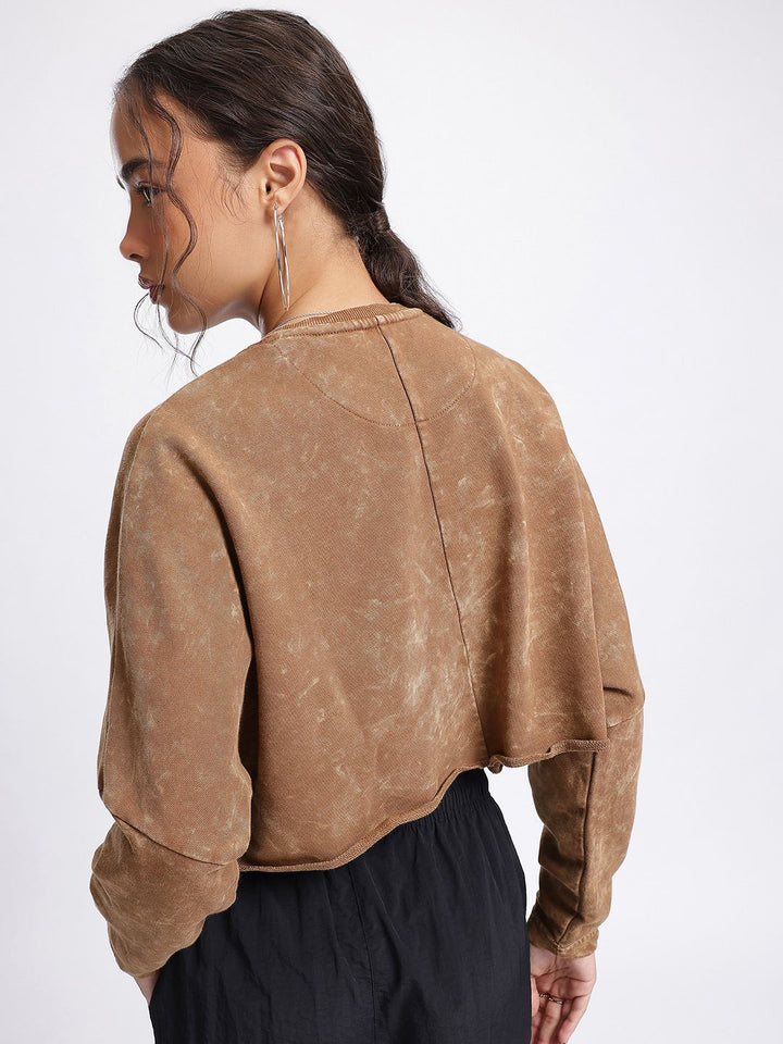DressBerry Dyed Cropped Boxy Sweatshirt