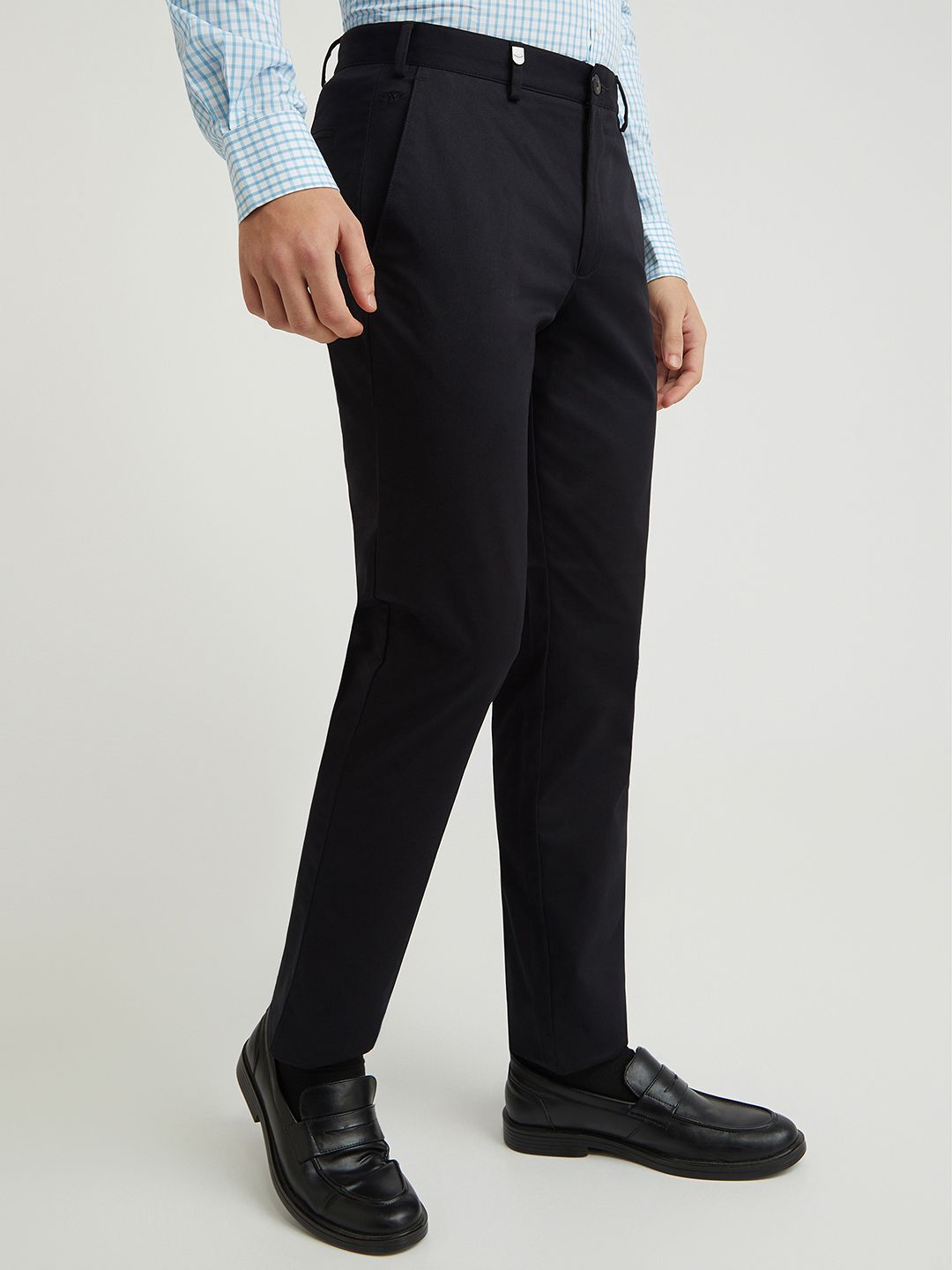 Park Avenue Men Black Slim Fit Trousers