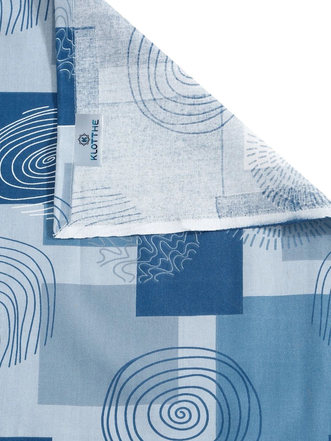 Moda Rapido X KLOTTHE Blue & White Printed Pure Cotton Single Bedsheet With Pillow Covers