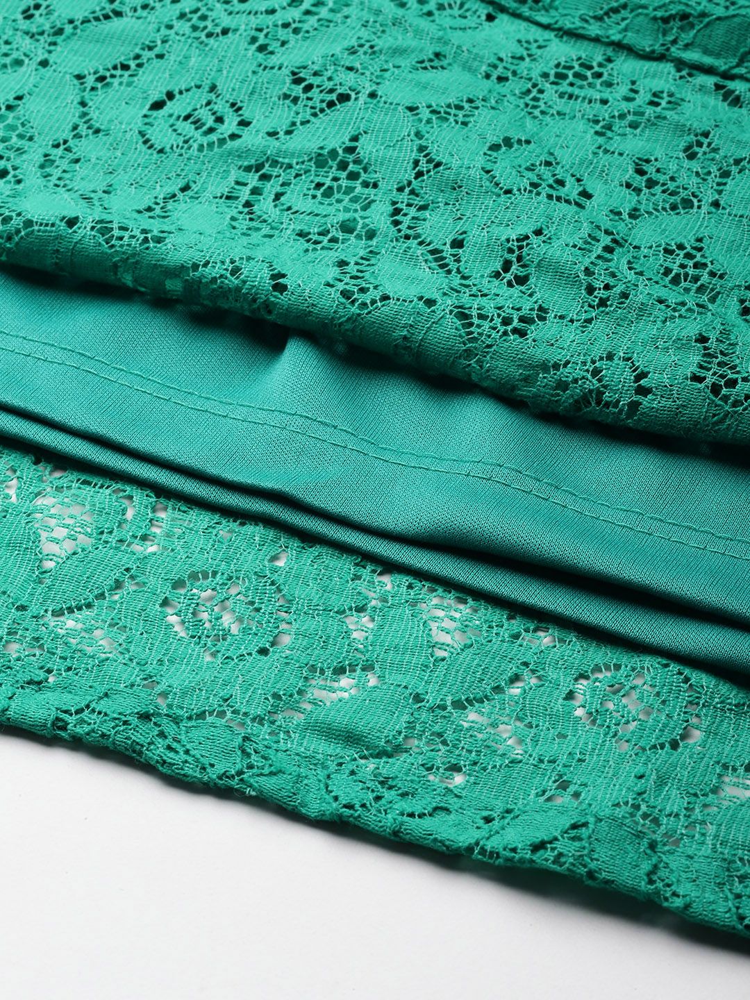DressBerry Floral Lace Fit & Flare Dress