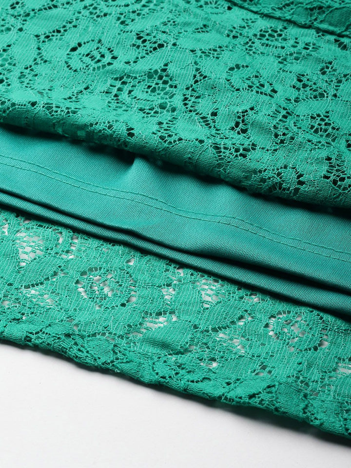 DressBerry Floral Lace Fit & Flare Dress