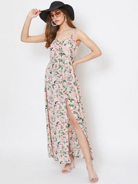 Berrylush Floral Crepe Maxi Dress