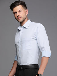 Raymond Pure Cotton Self Design Textured Slim Fit Formal Shirt
