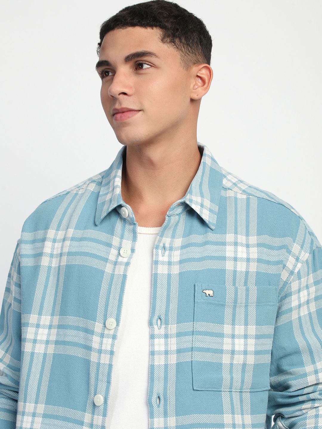 THE BEAR HOUSE Men Tartan Checks Opaque Relaxed Fit Cotton Casual Shirt