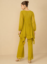 Antheaa Women Embellished V-Neck Tunic With Trouser
