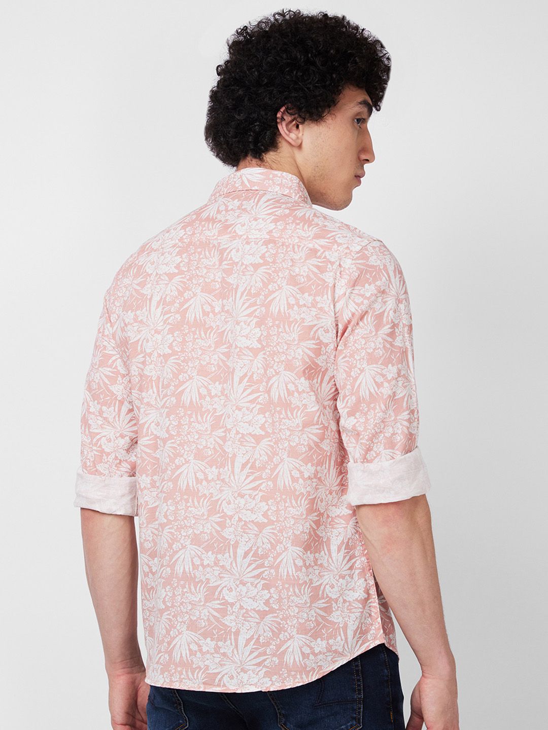SPYKAR Floral Printed Spread Collar Cotton Casual Shirt